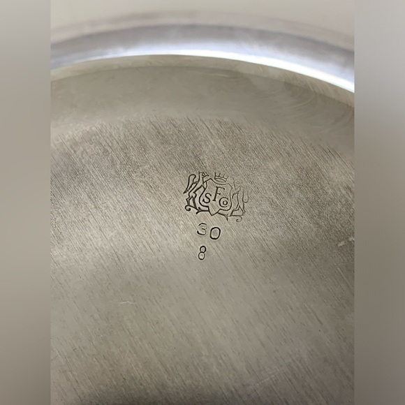 Vintage Friedman Silver Company 3 Footed Gadrooned Border Rimmed Serving Bowl - Picture 6 of 14